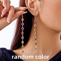 Temperament Crystal Water Drop Tassel Earrings for Women Delicate Colorful Clear Long Dangle Ear Line Wedding Party Jewelry Gift