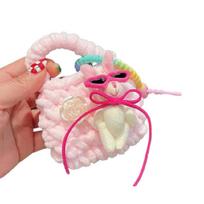 Crocheted Mini Bag Wireless Headphone Case Women Girl Purse Pendant for Handbag