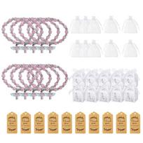 10pcs Baptism Supplies Kit Angel Cross Bracelets in Gift Boxes Prayer Handchain rožinė