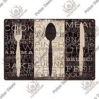Dekoras Virtuvė Slogan Vintage Skardos Ženklas Plokštelė Metaliniai Sienos Meno Lipdukai Kavinė Virtuvė Namai Valgomojo Kambarys Retro Plakatas Plokštelė 20x30cm（7.8x11.8inch）