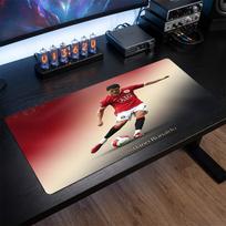 Cristiano Ronaldo Crest Mouse Pad, Extended Non Slip Rubber Desk Mat for Gaming Office Laptop Fan Gift 30cmx60cm（11.8x23.6inch）