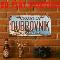 D Spausdintas ženklas Vienas gabalas Vintažinis metalinis skardinis ženklas Dekoratyvinė plokštelė ir iškaba Dubrovniko miesto ženklas Retro sienos menas 15x30cm(5.9x7.8inch)