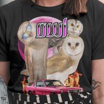 Vintage Owl T-Shirt, Hip Hop Bootleg Style, Animal Lover Tee S