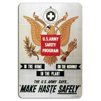 US Army Safety Program Make Haste SafelyAluminumtin sign 20x30cm（7.8x11.8inch）