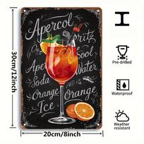 Vintage Iron Aperol Spritz  Co Cocktail Recipe Sign  PreDrilled Easy Install for Home Bar Gift for Drink Enthusiasts 20x30cm（7.8x11.8inch）