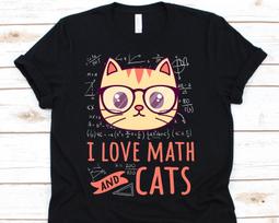 I Love Math And Cats Shirt, Math Shirt, Math Teacher Shirt, Cat Lover, Math Instructor T-Shirt, Mathematics Shirt, Geek, Math Professor Gift 2XL