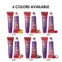 6 Colors Peel Off Lip Tint Set Matte Waterproof Long Lasting Liquid Lipstick Pack Squeeze Tube Non-Stick Cup Magic Lip Gloss Makeup Kit 6pcs
