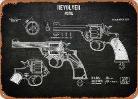 p Revolver Pistol Metal Tin Sign Wall Decor Man Cave Military Fan Gift Home Bar Pub Decorative Military Posters 20x30cm（7.8x11.8inch）