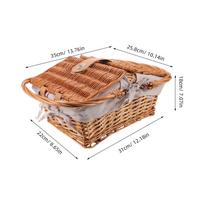 Willow Woven Picnic Basket with Lid and Handle Elegant Vintage Wicker Picnic Basket for Outdoor Dining Camping Storage Wedding ruda