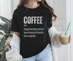 Coffee Definition Shirt, Funny Caffeine Lover Tee, Barista Gift, Espresso Addict T-Shirt, Morning Coffee Humor, Coffeeholic Apparel S