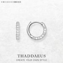 Stone Set Mini Hinged Hoops Earrings Creole Gift In 925 Silver Europe Glam Trendy Fine Jewerly For Women