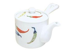 Teapot with Tea Large Made in Arita Chili Pepper Stainless Steel Tea Strainer Included Strainer, Lightweight, Size, Cute, Japan, Ware, Stylish,