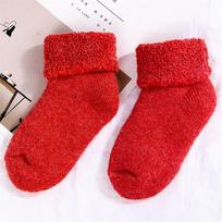 0~8 Years Soft Comfortable Thick Warm Childen Baby Stocking Kids Woolen Socks Snow Floor Socks M raudona