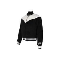 Nike Black And White Panda Print Logo Zipper Plush Casual Jacket Women Jacket 939389-010 M black