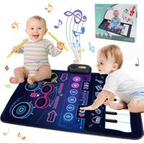 MStar87 Pianino Kilimėlis Būgnų Komplektas Žaislas 8 6 Instrumentams 13 Demo Įrašymo ir Atkūrimo Funkcija Vaikams, Klavišai, Garsai, Dainos, mėlyna