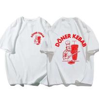 Summer Sporty TShirts Doner Kebab Print Pure Female Clothing Short Sleeve Tops Funny Women T Shirt Vintage Unisex Top Tees XL