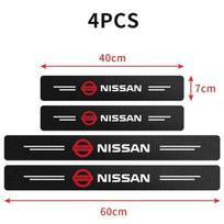 4 vnt./rinkinys Anglies Pluošto Automobilio Durų Slenksčio Apsaugos Lipdukai Su Logotipu Nissan X-trail Qashqai Note Juke Sentra Patrol Navara