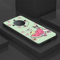 Case for Honor 8X X8 X6 200 400 Lite X9a 70 90 X5b Magic5Lite X7 Black Soft Phone Cover Sanrio Hello Kitty Eating Watermelon HONOR X9C