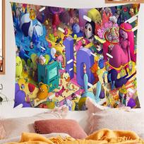 Cartoon Adventure Time Large Colorful Tapestry Wall Hanging Wall Hanging Bohemian Wall Tapestries Mandala Wall Hanging Sheets 74x94cm(29x37in)