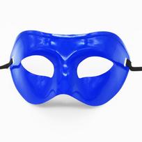 Men's Half Face Spray Painting Gentleman Jazz Performance Ball Plastic Flat Head Mask Halloween Party Prom Wedding Decoration mėlyna