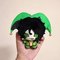 Naujausias 10cm Mielas Žaliomis Akimis Cirko Anime Žaidimų Fanatikų Personažas Harlekinas Pliušiniai Žaislai Raktų Pakabukas Pliušinis Lėlė Maišelio Kabantis Pakabukas About 10cm