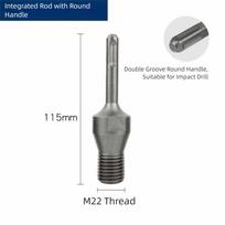 Screw Thread Drill Adapter M22 Wall Drilling Connector  Power Tool Part Round handle-one piece