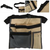 5-Pocket Tool Belt Bag Adjustable Belt Canvas Organizer Durable Waist Hanging Bag  Carpenter Work chaki