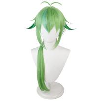31  Green Ombre Wavy Cosplay Wig with Flipped Ends, Heat-Resistant Synthetic Hair for Fantasy Game 80cm žalia