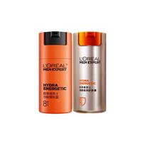 Loreal Paris Men's Care , Mens hydrating and brightening set - two-piece set 50ml of energizing skin lotion 50ml of energizing moisturizing cream ruda