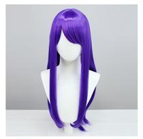 27  Purple & Pink Ombre Ponytail Cosplay Wig with Middle Part, Heat-Resistant Synthetic Hair for Idol Stage 70cm violetinė