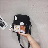 Kawaii Ita Bag Pins Decor Messenger Bag, Release Buckle Decor Flap Crossbody Bag, Large Capacity School Bag