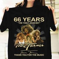Tina Turner Tshirt 66 Years 19572023 Signature Thank You Memories Unisex Shirt S