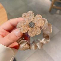 1PC new rhinestone flash diamond headband girl temperament retro exquisite large intestine hair band high sense ponytail rubber band headdress