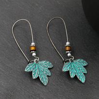 Vintage Bohemia Big Ear Hook Drop Earrings For Women Ethnic Geometric Leaf Wing Flower Hollow Round Boho Earings Antique Jewelry
