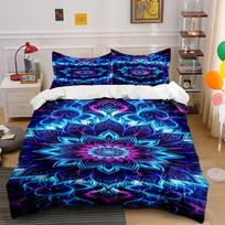 Neon mandala floral design. Bedding sets Duvet cover sets Duvet covers Pillowcases(1* Duvet Cover 2* Pillowcases without duvet insert) 135x200cm