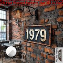 Vintažinis  Nudėvėtas Tamsus  Baltas Numeris D Plokščia Spauda Retro Licencijos Plokštelės Stiliaus Metalinis Skardinis Ženklas Nostalgiškas Septintojo Dešimtmečio Tematikos 15x30cm(5.9x7.8inch)