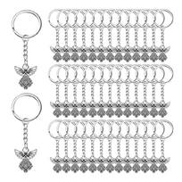 50Pcs Angel Wings Keychain Pendant Key Chain Keyring Angel Charm Baptism Favors 1