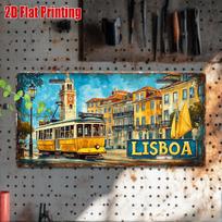 D Flat pc Vintažinis Metalinis Ženklas Dekoruoti Tik Lauko Sienų Menas (cm xcm) Numeris LISBOA Aliuminio ženklas su Lisabona 15x30cm(5.9x7.8inch)