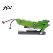 Stapler with Inner Rail Grasshopper Ergonomic Handle Metal Durable Heavy-duty Desktop Paper Binder Compact Portable Office Machine žalia