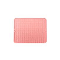 Kitchen Silicone Drying - Heat Non- Countertop Pad for Dish Drying and Cutting Boards rožinė