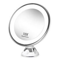 10x magnifying LED makeup mirror with suction cup, 360 degree adjustable, shower shaving mirrors | bath mirrors white