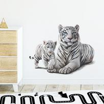Juodos ir baltos spalvos tigrų sienų lipdukai berniuko miegamojo dekoras Svetainės verandos lipdukas Neperšlampamas apdaila Vinilo freska Wallart plakatai