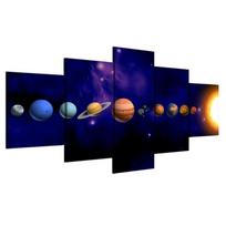 Nuostabus Saulės sistemos plakatas Planetos 5 dalių drobės paveikslas Spausdinys Sienų menas Drobės tapyba Sienų dekoras svetainei Įrėmintas 20x35cm*2  20x45cm*2  20x55cm*1