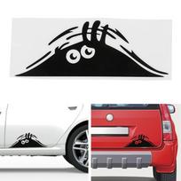 Juokingas Kūrybiškas 3D Didelių Akių Automobilio Lipdukas Juodas Lipdukas Žiūrintis Monstras 19x7CM Automobilio Dekoravimui Auto 1pc