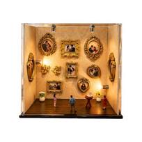 DIY Mini Museums Silhouettes Box,Shadows Box Frame Display Case Personalize DIY Photo Memory Display Case Home Decors geltona