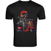 Skeleton Scooter Rider T-Shirt - Funny Vespa Skull Graphic Tee XXXL