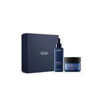 Loreal Paris Men's Moisturizing Mens nourishing and hydrating skin care set - two-piece set Youth Muscle Essence 50ml Youth Muscle Light Cream 50ml ruda