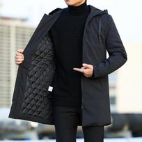 Autumn Winter Men's Trench Male Windbreaker Outerwear Jaquet Man Coat Men Casual Thicken Warm Hooded Parkas Jackets M juoda