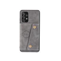For Samsung Galaxy A04 A04S A05 A05S A12 A13 A15 A22 A22S A32 A33 A34 A52 A52S A53 A54 A72 A73 4G 5G Case Card Slot Cover Magnetic Car Mount Galaxy A12 pilka spalva