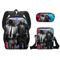 Classic Novelty skibidi toilet 3D Print 3pcs/Set pupil School Bags Laptop Daypack Backpack Inclined shoulder bag Pencil Case auksas